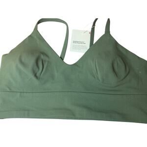 This is a lululemon athletica Focuser Scoop-Neck Bra in Rainforest Green. 